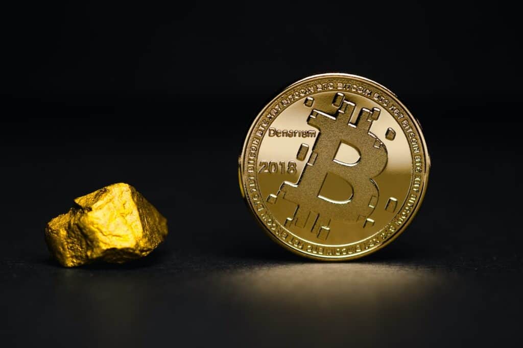 Gold and a Bitcoin.
