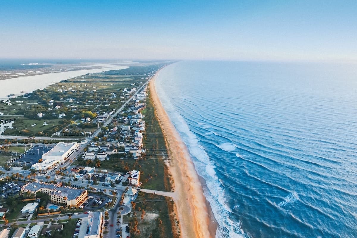 Aerial picture of Florida’s coastline